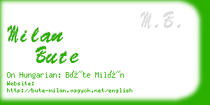 milan bute business card